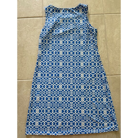 Jude Connally Womens Size Small Blue White Sleeveless Shift Dress Resort‎ Summer - Picture 5 of 9